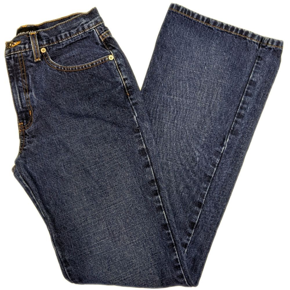 Express 100% cotton, extreme flare, medium blue wash jeans, minimal wear 5/6L